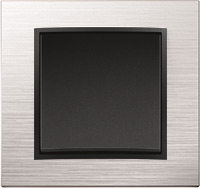 Berker B.7, Рамка: нержавеющая сталь, Вставка: антрацит матовый