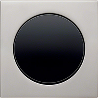 Berker R.8, Рамка: нержавеющая сталь. Вставка: черный