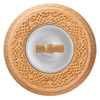 Bironi, серия Шедель, Цвет рамки с узором: Натурель, Цвет накладки: Белый, Цвет ручки: Натурель