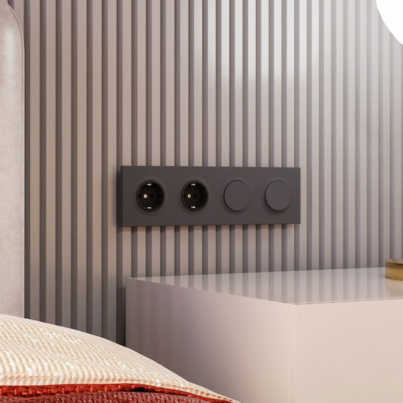 Donel D16, выключатели и розетки, цвет: матовый серый