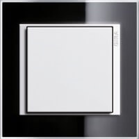 Gira Event Clear. Цвет рамки: Черный; Цвет вставки и клавиши: Белый матовый