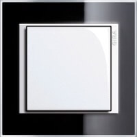 Gira Event Clear. Цвет рамки: Черный; Цвет вставки и клавиши: Белый глянцевый