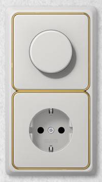 JUNG, CD plus, Цвет: Светло-серый / Полированное золото