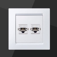 Розетка телефонная RJ11 двойная Simon 15, Цвет: Белый