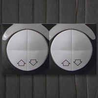 Выключатель для жалюзи Simon 88, Цвет: Вороненая сталь / Белый