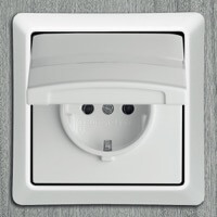 Розетка ABB, Allwetter 44, Цвет: Альпийский белый