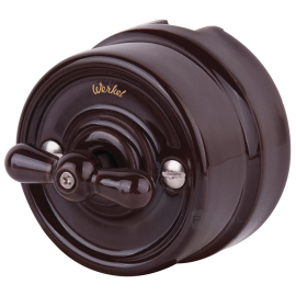 Переключатель поворотный
Retro,   цвет - коричневый,  фарфор / керамика,  W5612014,  a051057,  Werkel
 - PULSAL.RU