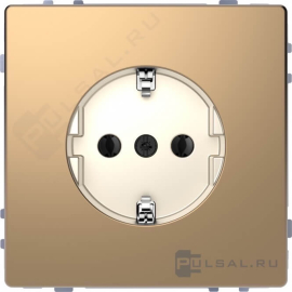 Розетка
D-Life,  без шторок,  с заземлением,  одинарная,  безвинтовые клеммы,   цвет - шампань,  металл,  MTN2301-6051,  MEG2301-6051,  Merten
 - PULSAL.RU