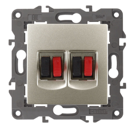 Розетка акустическая
Elegance,  2 пары,   цвет - шампань,  пластмасса,  Б0034329,  14-3112-04,  ЭРА
 - PULSAL.RU