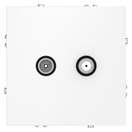 Розетка TV-SAT
S70,  телевизионная (TV),  спутниковая (SAT),  двойная,   цвет - белый матовый,  пластмасса,  VLS060402,  Voltum
 - PULSAL.RU