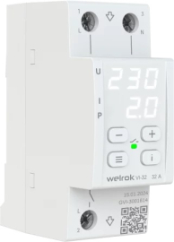 Реле напряжения с контролем тока 1P+N Relay welrok, 1НО, 50А, 220В AC, VI-50, Welrok - PULSAL.RU