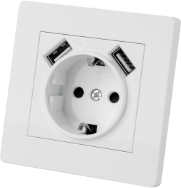 Розетка USB A+A, 2.1А с электрической розеткой
Сенеж,  USB type-A 5V,  Электр. с USB,  двойная,   цвет - белый,  пластмасса,  SQ1816-0053,  TDM
 - PULSAL.RU