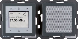 Стерео-радиоприемник с RDS - комплект с динамиком для моно
Q.1,  Q.3,  Q.7,   цвет - антрацит бархат,  пластмасса,  28806086,  2880 60 86,  Berker
 - PULSAL.RU