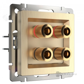 Розетка акустическая
Alumax,  Split,  Slab,  Senso,  Baguette,  Acrylic,  Platinum,  Elite,  Snabb,  Stream,  Flock,  Stark,  Fiore,  Favorit,  Diamant,  Aluminium,  Antik,  Metallic,  2 пары,   цвет - шампань рифленый,  пластмасса,  W1185010,  a051421,  Werkel
 - PULSAL.RU