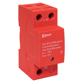 Устройство защиты от импульсных перенапряжений Класс 1, 1P PROxima, 1 полюс, Класс 1, 25 кА, 50 кА, spd-t1-1p, EKF - PULSAL.RU