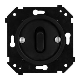 Переключатель
Шедель Бриз,  одноклавишный,  без подсветки,   цвет - черный матовый,  пластмасса,  B3-221-23M,  Bironi
 - PULSAL.RU