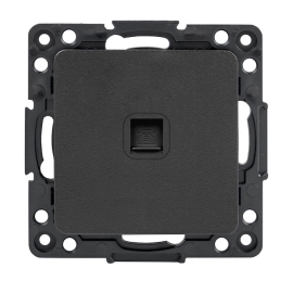 Розетка телефонная RJ11
Стокгольм,  одинарная,   цвет - черный,  пластмасса,  EZT01-034-10,  EKF
 - PULSAL.RU