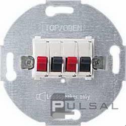 Механизм розетки акустической
M-Smart,  M-Plan,  M-Elegance,  M-Pure,  M-Pure Decor,  Antique,  D-Life,  2 пары,   цвет - полярно-белый,  пластмасса,  MTN467019,  MEG467019,  Merten
 - PULSAL.RU