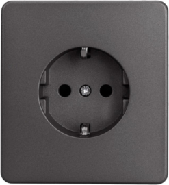 Розетка
Miele Round,  со шторками,  с заземлением,  одинарная,  винтовые клеммы,   цвет - титан,  пластмасса,  KR-78-0701-2,  Kranz
 - PULSAL.RU