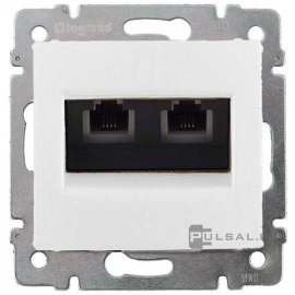 Розетка телефонная RJ11
Valena,  двойная,   цвет - белый,  пластмасса,  774439,  7 744 39,  Legrand
 - PULSAL.RU