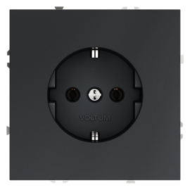 Розетка
S70,  без шторок,  с заземлением,  одинарная,  безвинтовые клеммы,   цвет - графит,  пластмасса,  VLS040107,  Voltum
 - PULSAL.RU