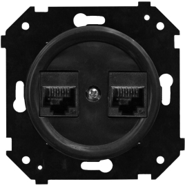 Розетка компьютерная RJ45 Cat.5 (UTP)
Шедель Бриз,  двойная,   цвет - черный матовый,  пластмасса,  B3-302-23M,  Bironi
 - PULSAL.RU