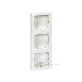 Рамка-корпус накладного монтажа
Simon 73 Loft,  3 поста,   цвет - белый глянец,  вертикальная,  пластмасса,  73631-60,  Simon
 - PULSAL.RU