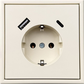 Розетка USB A+C, 3.4А с электрической розеткой
Modern,  USB type-C 5V,  USB type-A 5V,  двойная,   цвет - песочный матовый,  пластмасса,  IUK-3-01.M/SM,  LIREGUS
 - PULSAL.RU