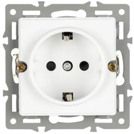 Розетка
PRESTO,  GLARE,  VERSA,  без шторок,  с заземлением,  одинарная,  винтовые клеммы,   цвет - белый,  пластмасса,  043739 ARL,  043739,  Аrlight
 - PULSAL.RU