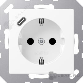 Розетка USB C с электрической розеткой
A VIVA,  A creation,  A 550,  A flow,  USB type-C 5V,  Электр. с USB,  одинарная,   цвет - белый матовый,  пластмасса,  A1520-18CWWM,  A 1520-18 C WWM,  JUNG
 - PULSAL.RU