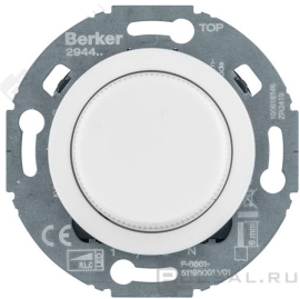 Светорегулятор (диммер) 20-420 Вт/ВА, для LED 3-100 Вт
1930,  Glas,  поворотно-нажимной,  с возможностью управления с 2-х мест,  лампы накаливания и галогенные 220В (R),  лампы с индукционным (обмоточным) трансформ.(L),  лампы с электронным (емкостным) трансформ.(C),  диммируемые лампы LED 220В (LEDi тип L),  диммируемые лампы LED 220В (LEDi тип C),   цвет - полярная белизна глянцевый,  294410,  2944 10,  Berker
 - PULSAL.RU
