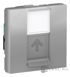 Розетка компьютерная RJ45 Cat.5e (UTP)
Unica System+,  Unica New Studio modular,  одинарная,   цвет - алюминий,  пластмасса,  NU341130,  Schneider Electric
 - PULSAL.RU