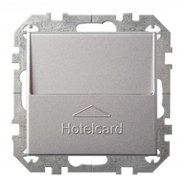 Выключатель карточный
Epsilon,  Retro Liregus,  с подсветкой,   цвет - алюминий,  пластмасса,  IVKJ2.10-204-01.E/Mt,  28-1764,  LIREGUS
 - PULSAL.RU