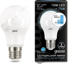 Лампа
светодиодная
Black,   цоколь - E27,   мощность - 10Вт,   световой поток - 920Лм,   цветовая температура - 4100К,  диммирование шаговое,  102502210-S,  Gauss - PULSAL.RU