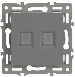 Розетка компьютерная RJ45 Cat.6 (UTP)
PRESTO,  GLARE,  VERSA,  двойная,   цвет - серый,  пластмасса,  045338 ARL,  045338,  Аrlight
 - PULSAL.RU