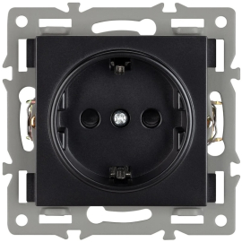 Розетка
PRESTO,  GLARE,  VERSA,  со шторками,  с заземлением,  одинарная,  винтовые клеммы,   цвет - черный,  пластмасса,  043731 ARL,  043731,  Аrlight
 - PULSAL.RU