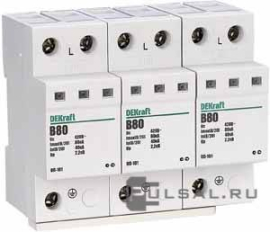 Ограничитель перенапряжений 3P 80кА B 420В ОП-101 ОП-101, 3 полюса, Класс 1, 40 кА, 80 кА, 18021DEK, Dekraft - PULSAL.RU