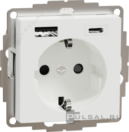 Розетка USB A+C, 2.4А с электрической розеткой
M-Smart,  M-Plan,  M-Elegance,  M-Pure,  M-Pure Decor,  USB type-C 5V,  USB type-A 5V,  Электр. с USB,  двойная,   цвет - активный белый,  пластмасса,  MTN2367-0325,  MEG2367-0325,  Merten
 - PULSAL.RU