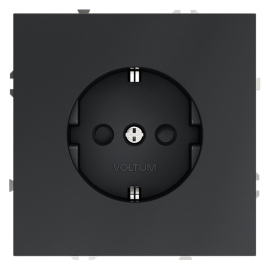 Розетка
S70,  со шторками,  с заземлением,  одинарная,  безвинтовые клеммы,   цвет - графит,  пластмасса,  VLS040207,  Voltum
 - PULSAL.RU
