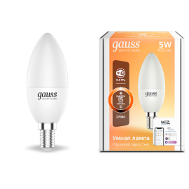 Лампа Gauss Smart Home С37 5W 470lm 2700К Е14 диммируемая LED 1/10/40
светодиодная
Smart Light,   цоколь - E14,   мощность - 5Вт,   световой поток - 470Лм,   цветовая температура - 2700К,  диммируется,  1100112,  Gauss - PULSAL.RU