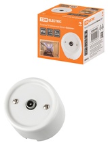 Розетка оконечная
Болонь,  телевизионная (TV),  одинарная,   цвет - белый,  фарфор / керамика,  SQ1820-0062,  TDM
 - PULSAL.RU