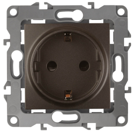 Розетка
Эра 12,  без шторок,  с заземлением,  одинарная,   цвет - бронза,  пластмасса,  Б0019320,  12-2101-13,  ЭРА
 - PULSAL.RU
