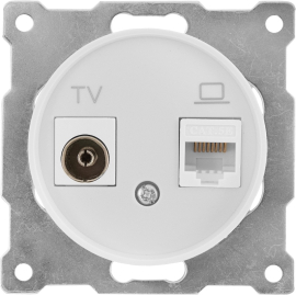 Розетка одиночная TV+RJ45
Garda,  Florence,  телевизионная (TV),  одинарная,   цвет - белый,  пластмасса,  1E20811300,  7700245,  OneKeyElectro
 - PULSAL.RU