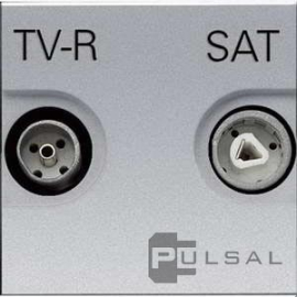 Розетка проходная
Zenit,  телевизионная (TV),  спутниковая (SAT),  радио (R),  двойная,   цвет - серебряный,  пластмасса,  N2251.8 PL,  2CLA225180N1301,  ABB
 - PULSAL.RU