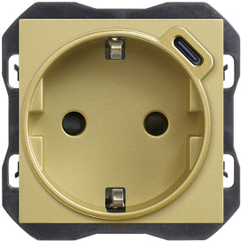 Зарядка USB type-C, 2.1А с электрической розеткой
Simon 270,  USB type-C 5V,  Электр. с USB,  одинарная,   цвет - бронза матовая,  пластмасса,  20001432-097,  Simon
 - PULSAL.RU