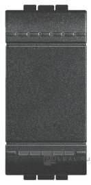 Выключатель
LivingLight,  LivingLight AIR,  одноклавишный,  без подсветки,   цвет - антрацит,  пластмасса,  L4001A,  BTicino
 - PULSAL.RU