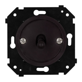 Кнопка Н.О тумблерная
Шедель Бриз,  одноклавишный,   цвет - коричневый матовый,  пластмасса,  B3-230-22M-PB,  Bironi
 - PULSAL.RU