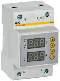 Реле напряжения с контролем тока 1P+N KARAT, 1НО, 40А, 220В AC, IVC31-1-40, IEK - PULSAL.RU