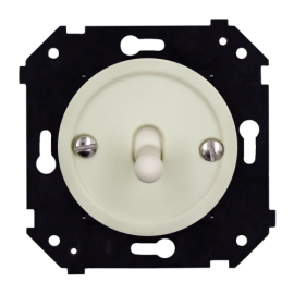 Выключатель
Шедель Бриз,  одноклавишный,  без подсветки,   цвет - слоновая кость матовый,  пластмасса,  B3-230-211M,  Bironi
 - PULSAL.RU