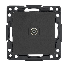 Розетка одиночная
Стокгольм,  телевизионная (TV),  одинарная,   цвет - черный,  пластмасса,  EZA00-027-10,  EKF
 - PULSAL.RU